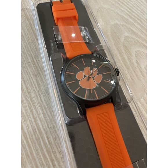 NEW Sparo Men's Black/Orange Silicone Sports Watch‎ NCAA Clemson Tigers Licensed - Picture 3 of 5